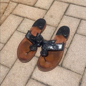 Jack Rogers black Navajo flat sandals 9